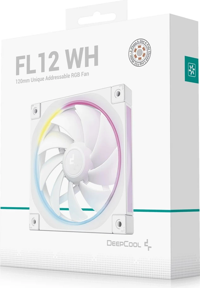 Kasë ventilator DEEPCOOL FL12 WH, 12 cm, i bardhë, 1 copë