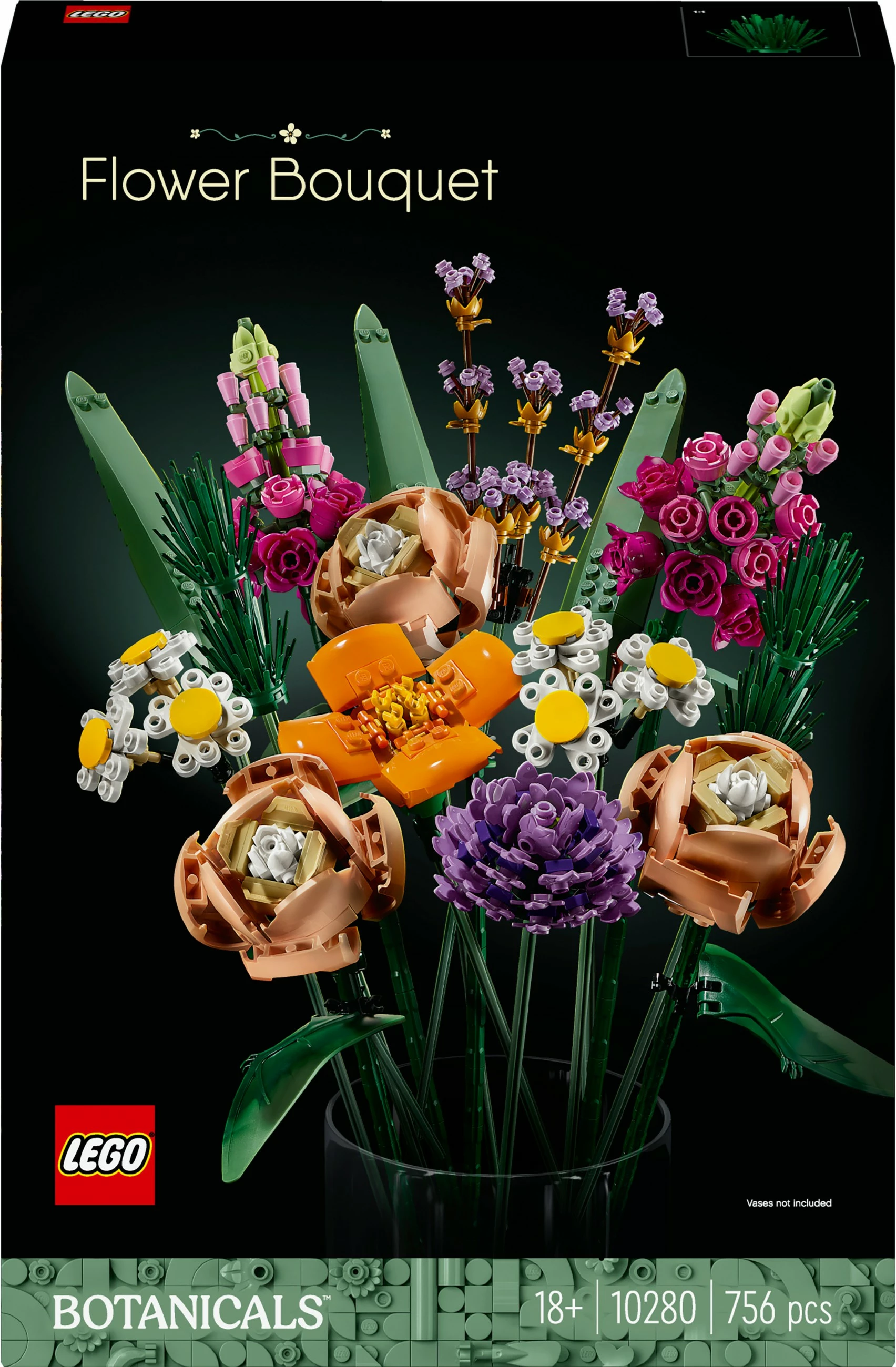Set ndërtimi LEGO ICONS Flower Bouquet, 756 pjesë, shumëngjyrësh