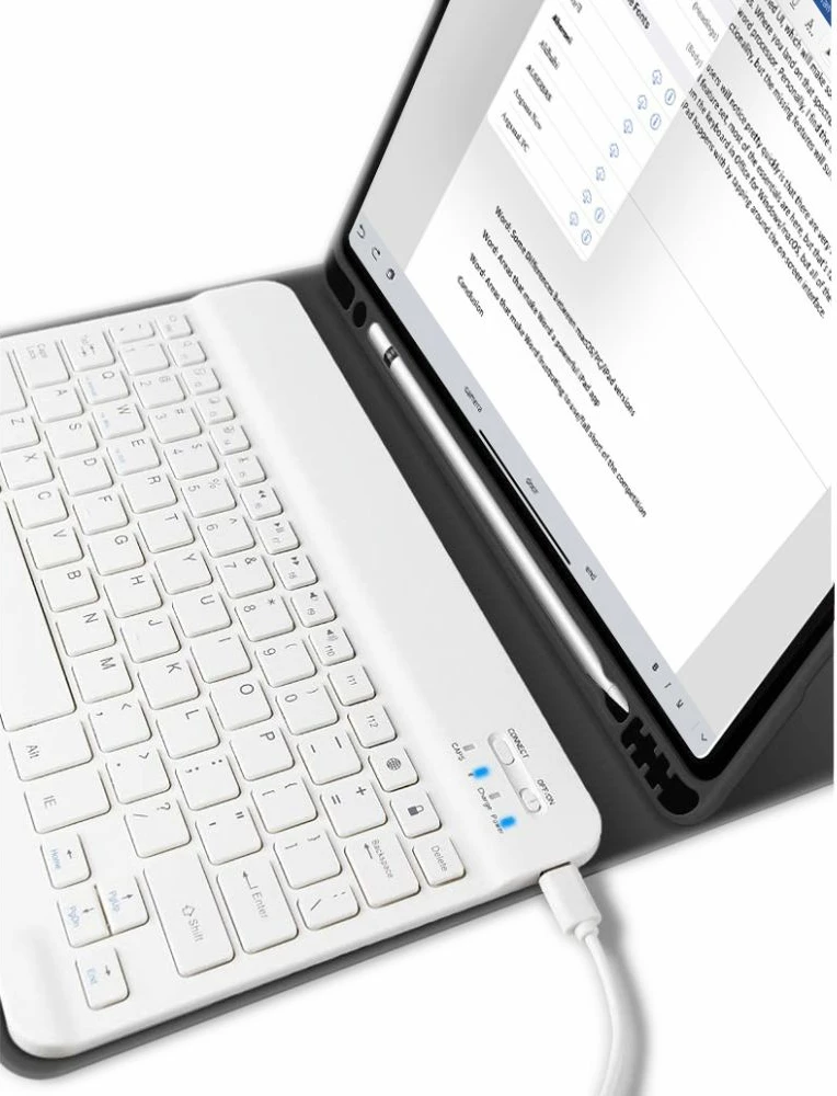 Mbështjellës me tastierë Bluetooth Tech-Protect SC Pen për iPad Air 10.9"/11", i zi, me vend për stilolaps