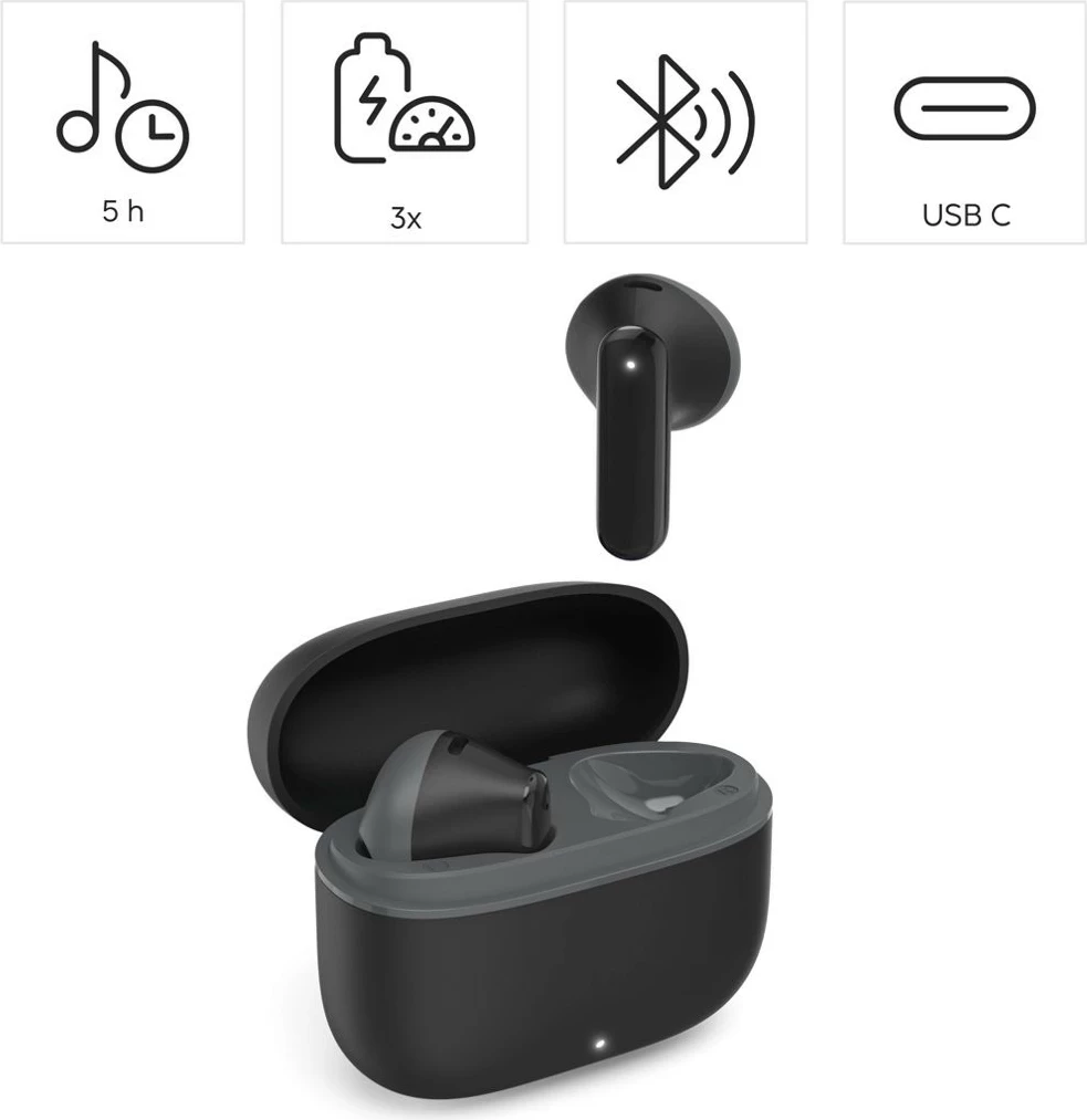 Kufje Hama True Wireless Freedom Light II, Bluetooth 5.3, të zeza