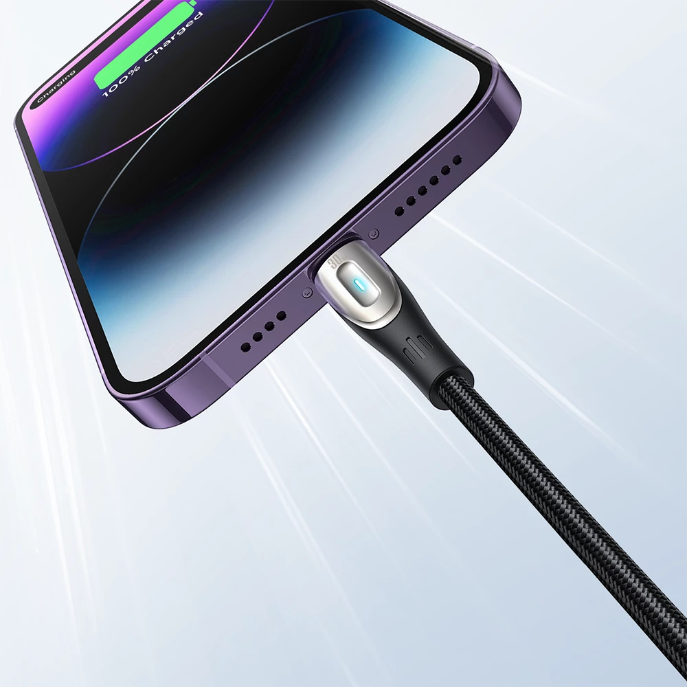 Kabllo Joyroom Star-Light Series SA27-CL3, USB-C në Lightning, 1.2m, 30W, e zezë