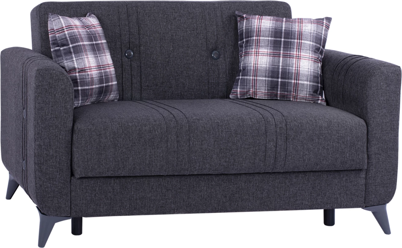 Divan 2 vendësh KRISTINA FH3165.20 gri me këmbë antracit 150x80x83 cm
