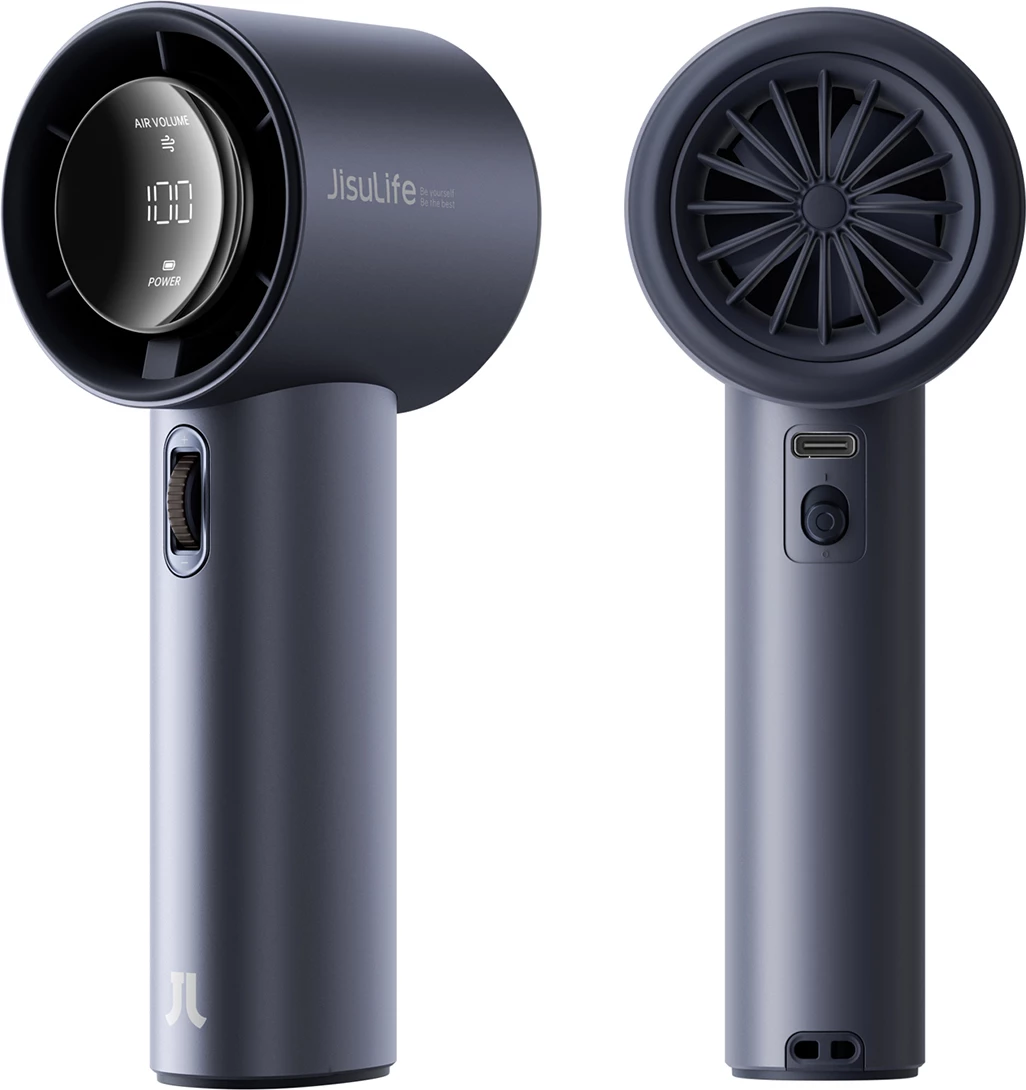 Ventilator dore Jisulife Pro1 FA53, 3600 mAh, ekran LED, USB-C, kaltër e errët