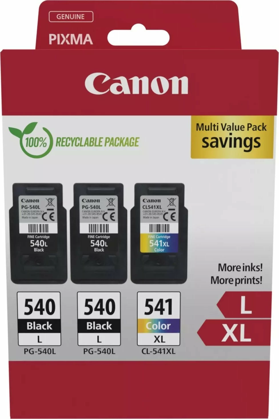Kartrixhe boje Canon PG-540L x2 / CL-541XL, multi pack (2x e zezë + 1x ngjyrë)