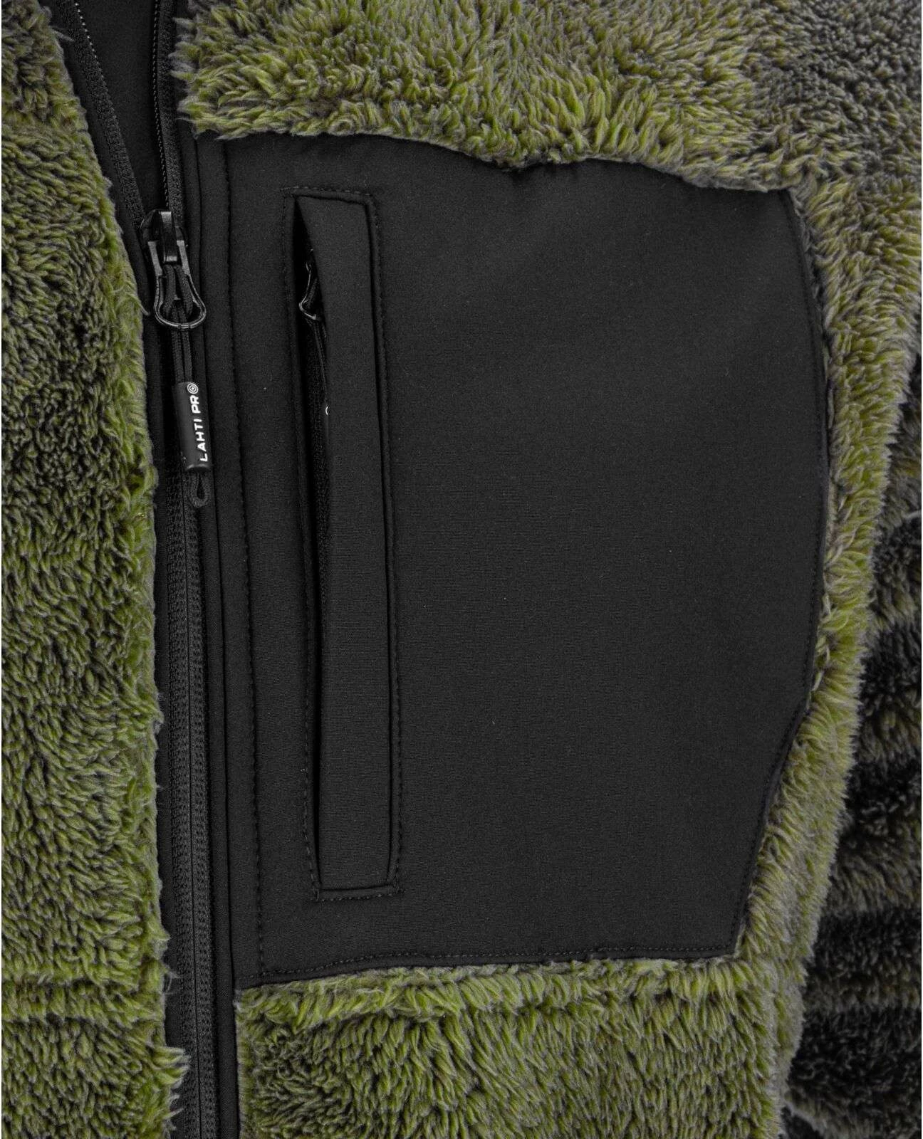 Xhaketë flis Sherpa LAHTI PRO L4015401, madhësi S, 300 g/m², 3 xhepa me zinxhir, e gjelbër