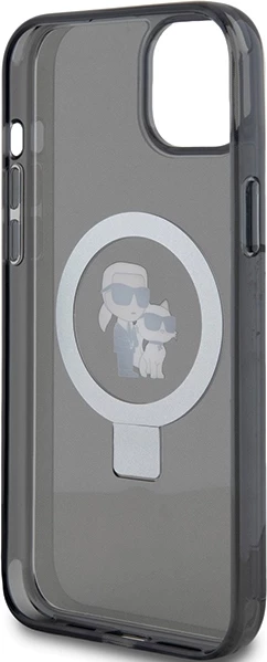 Mbështjellës Karl Lagerfeld Ring Stand Karl&Choupette MagSafe për iPhone 14/15/13, i zi