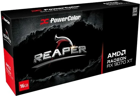 Kartelë grafike PowerColor Reaper Radeon RX 9070 XT, 16 GB, GDDR6, PCI Express x16 5.0, e zezë
