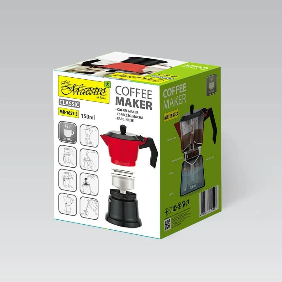 Aparat për kafe Moka pot Maestro MR-1657-3, 150 ml, 1 copë