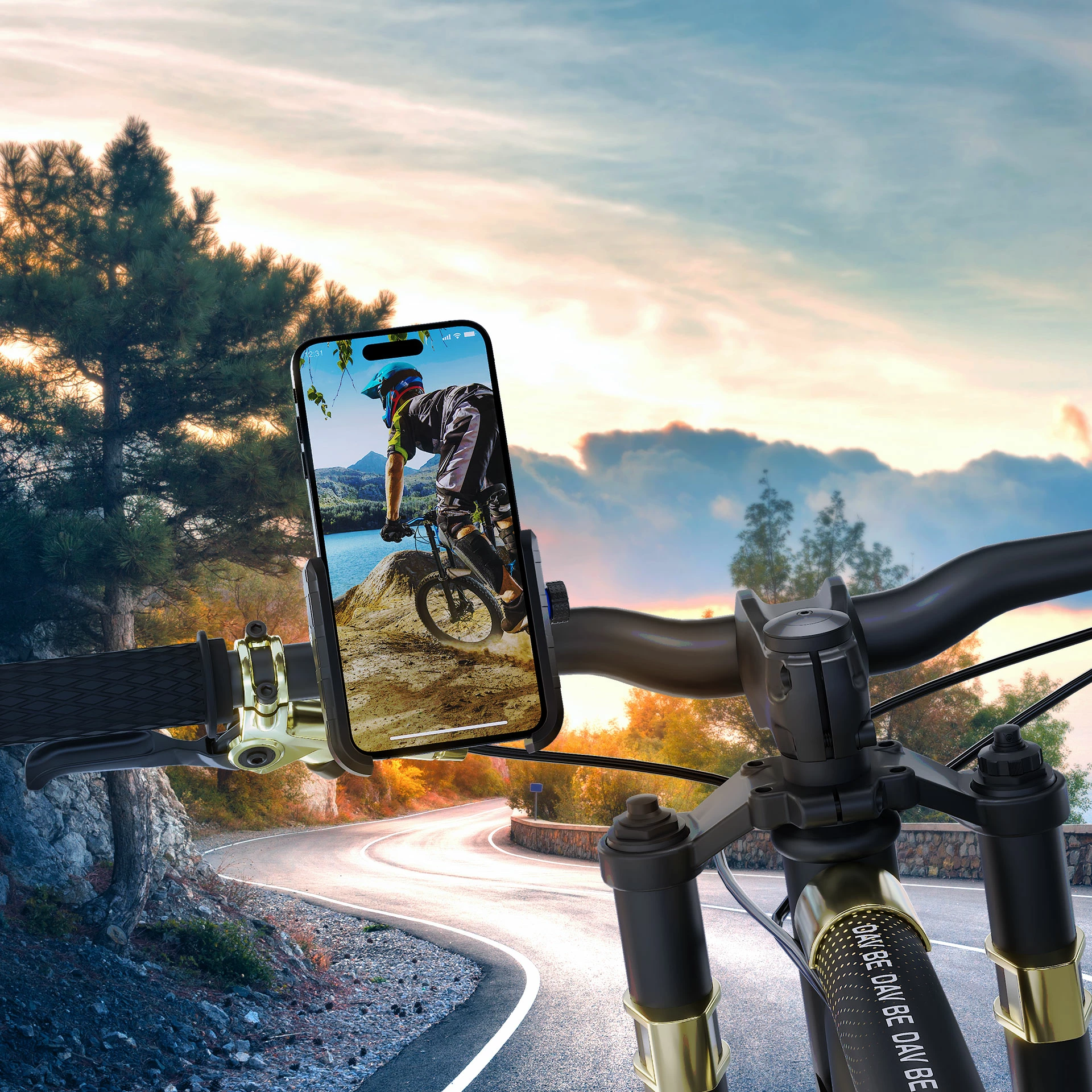 Mbajtës telefoni për biçikletë 3mk Steel Bike Holder, i zi