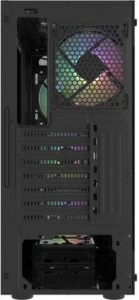 Kasë Natec Fury Shobo SH4F RGB, Midi Tower, xham i temperuar, 4 ventilatorë RGB, e zezë