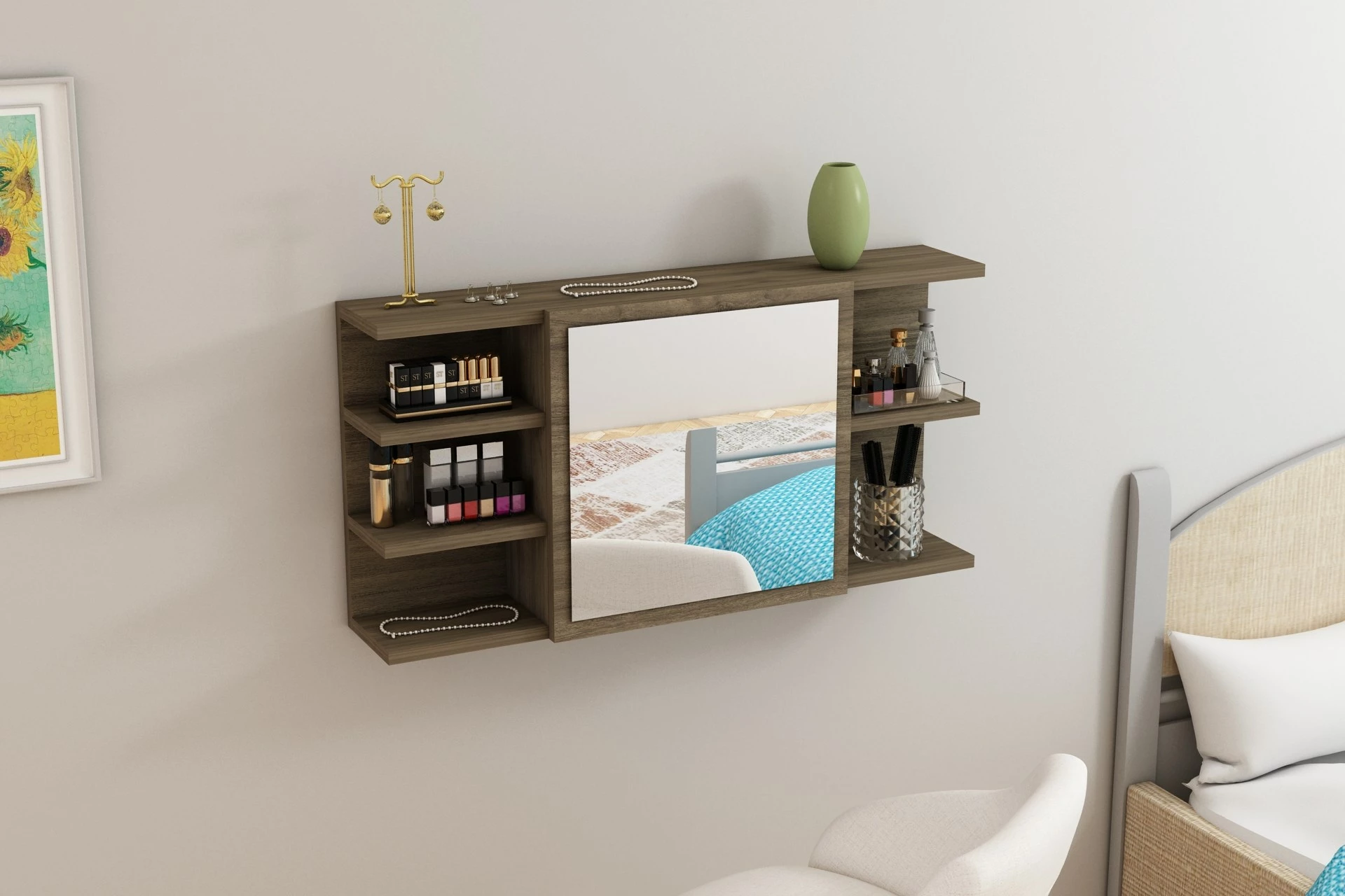 Dollap për make-up Marta, ngjyrë arre, Hanah Home