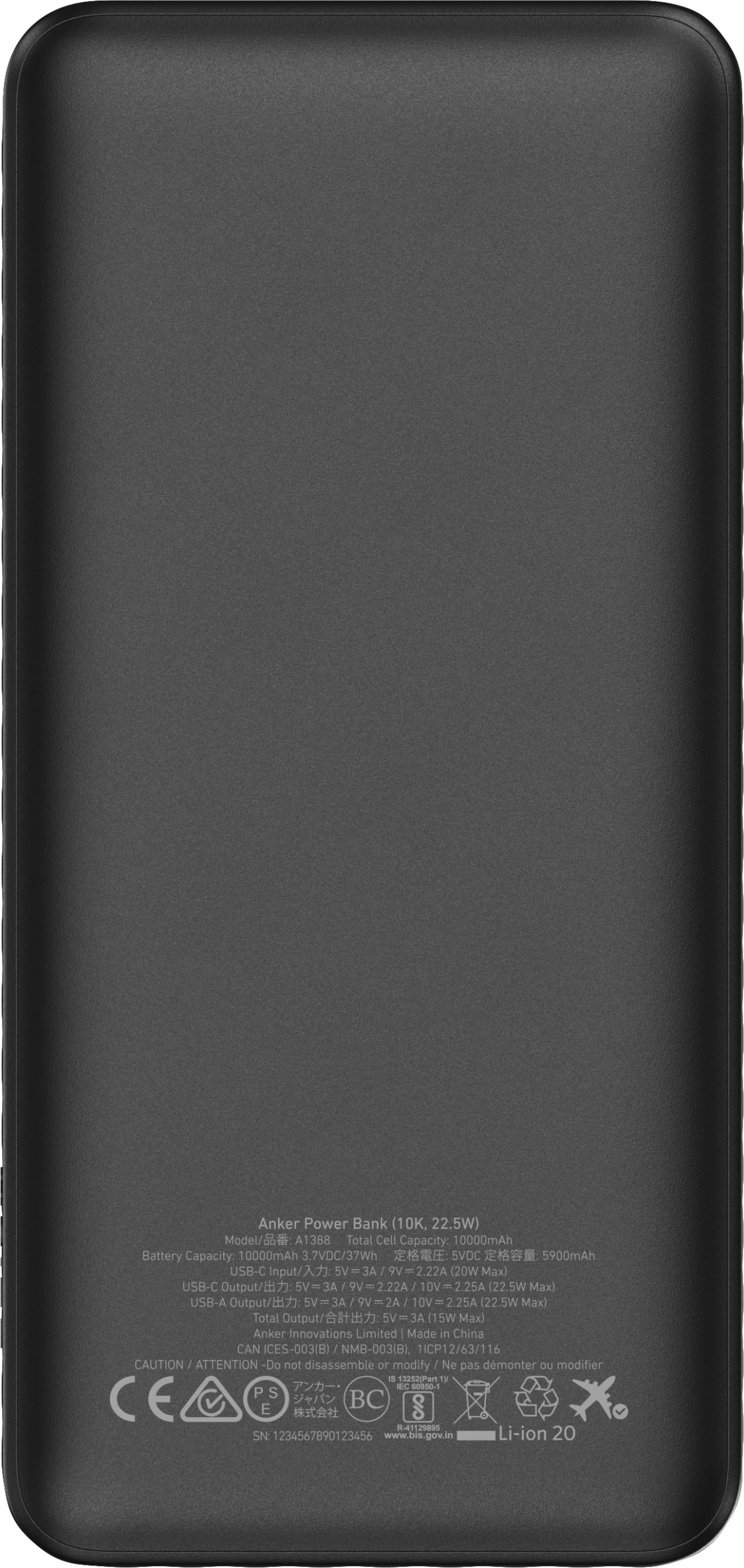 Power bank Anker A1388G11, 10000 mAh, 22.5 W, Ngjyrë e zezë