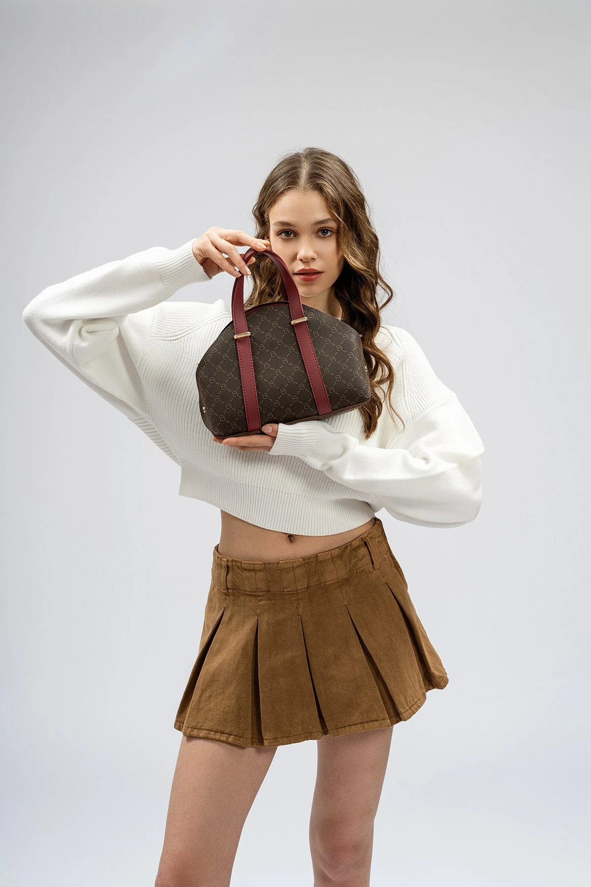 Çantë dore Lucky Bees, 1233, kafe dhe e kuqe e errët