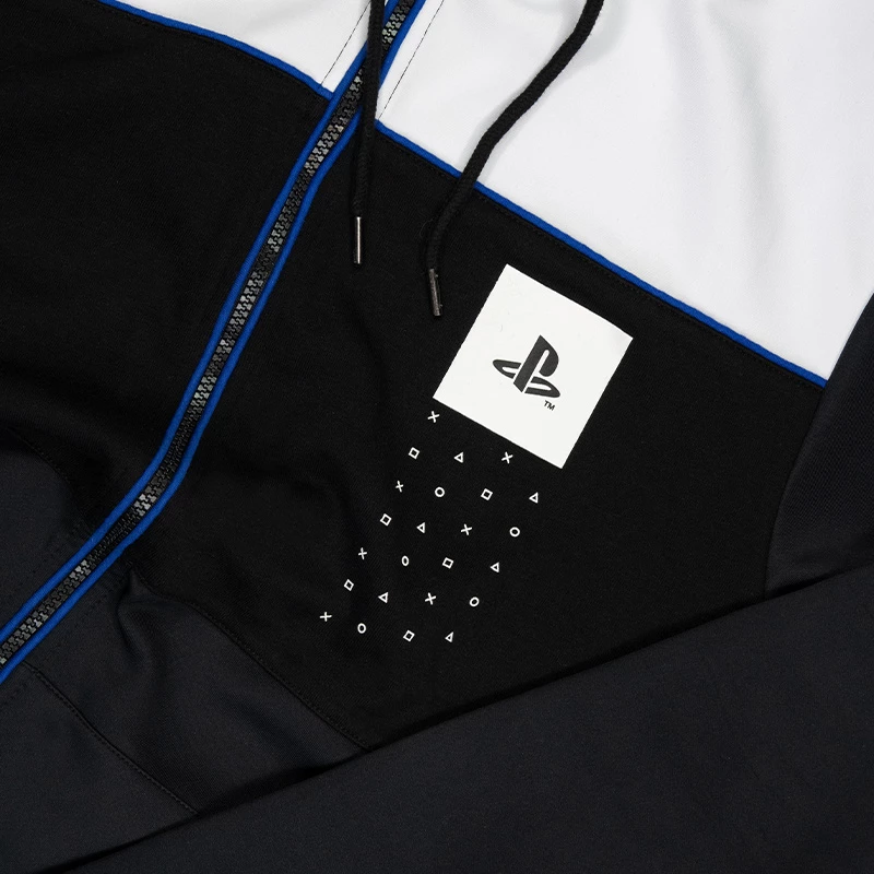 Duks me kapuç Numskull PlayStation 5 (PS5), madhësia S, bardhë/zi/kaltër