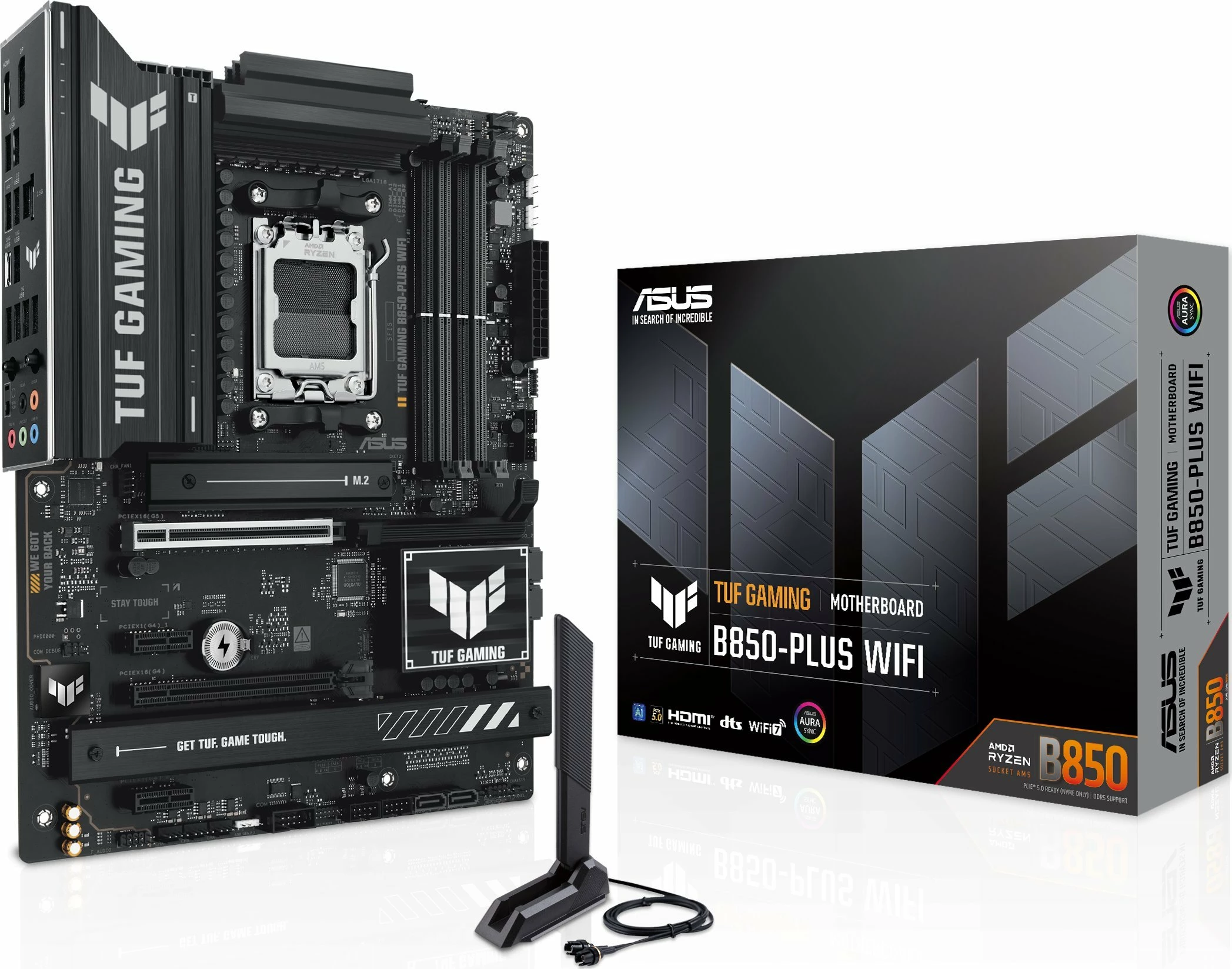 Pllakë amë Asus TUF GAMING B850-PLUS WIFI, AM5, ATX, DDR5, Wi‑Fi 7