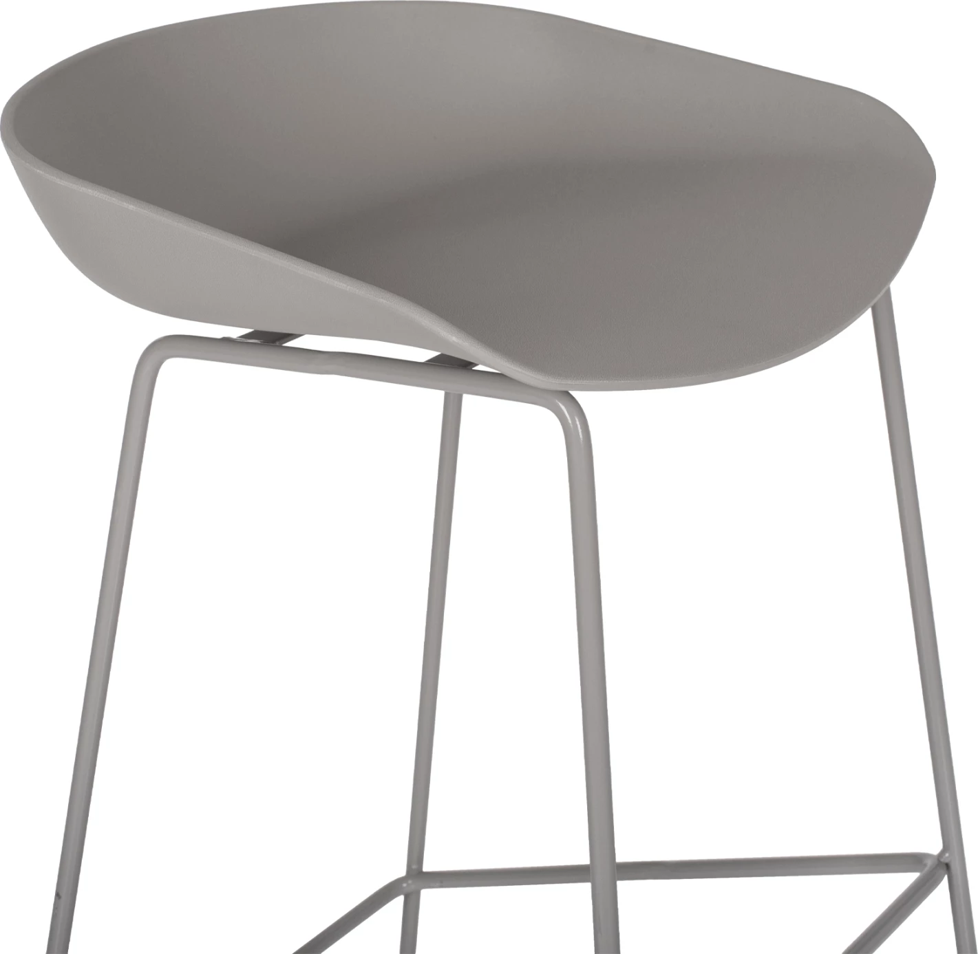 Karrige për bar metalike FH8450.10 me ulëse gri PP 47x47x83cm, set prej 2 copë