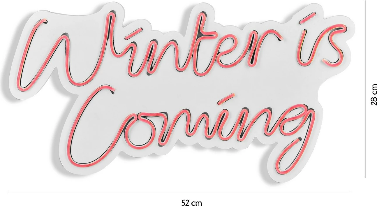 Dekor dritash LED plastike, 'Winter is Coming', ngjyrë rozë