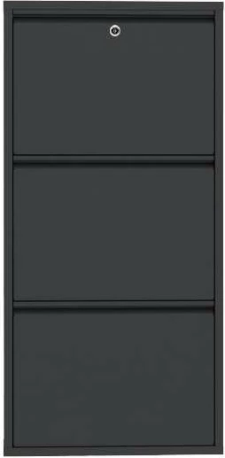 Dollap këpucësh metalik, 3 pjesë, ngjyrë antracit, Skye Decor