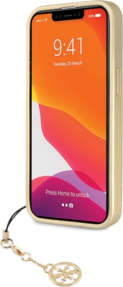 Mbështjellës Guess 4G Charms për iPhone 14 Pro, gri