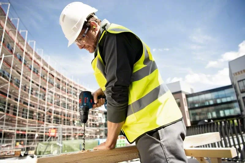 Makine shpimi Bosch GSB 18V-55, 1800 RPM, 1.1 kg, Zi, Blu, Kuq