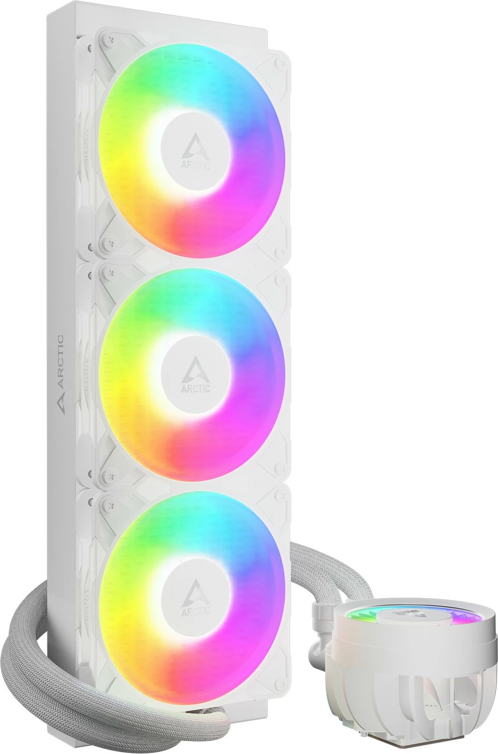 Ftohës uji për procesor ARCTIC Liquid Freezer III Pro 360 A-RGB, 3 ventilatorë 12cm, bardhë