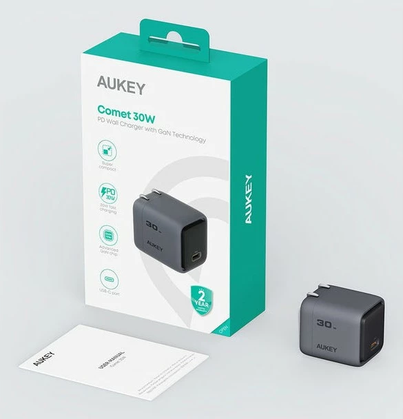 Karikues AUKEY Comet Mini 30W, 1 port, gri