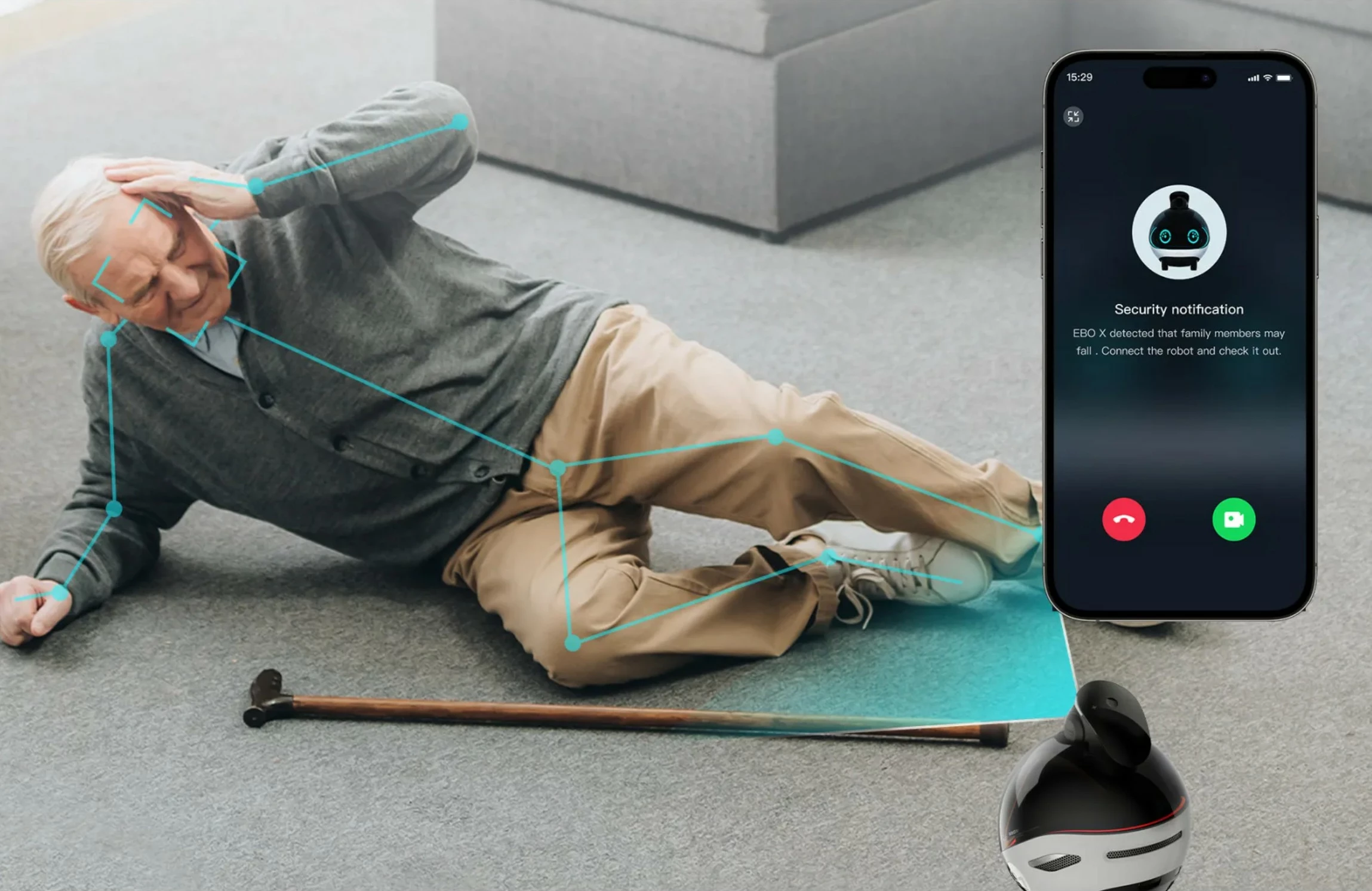 Robot shtëpiak Enabot EBO X, kamera 4K, Alexa, projektor, zi