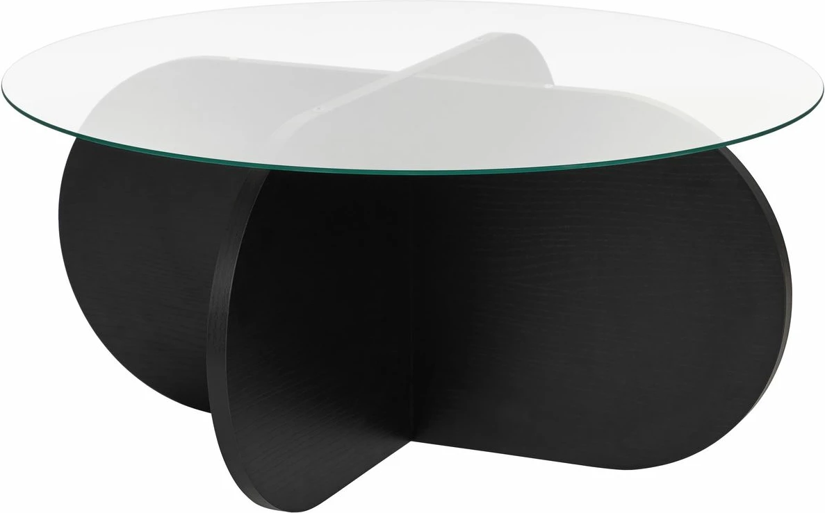 Tavolinë kafeje Nordure, Aeris, dru i zi, xham transparent