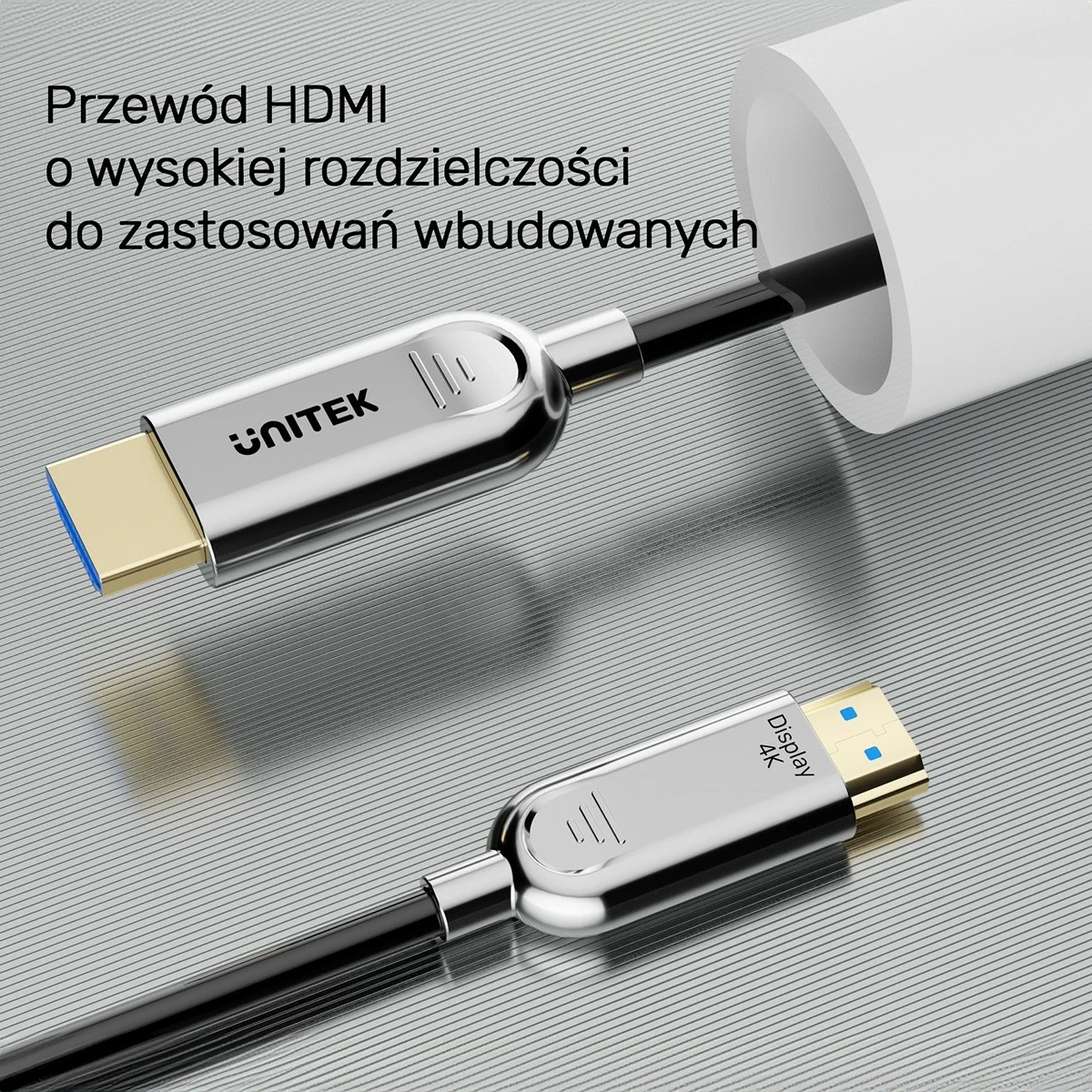 Kabëll HDMI optik Unitek 2.0 AOC 4K 60Hz 30m silver-black