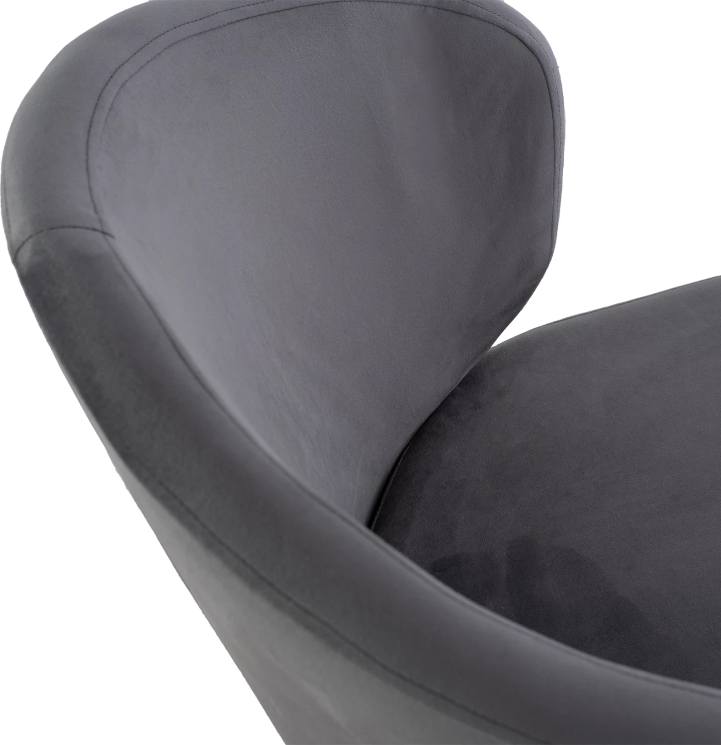 Karrige JIYA me kadife gri & skelet metalik të zi FH8728.01 60x60x85 cm, set prej 2 copë