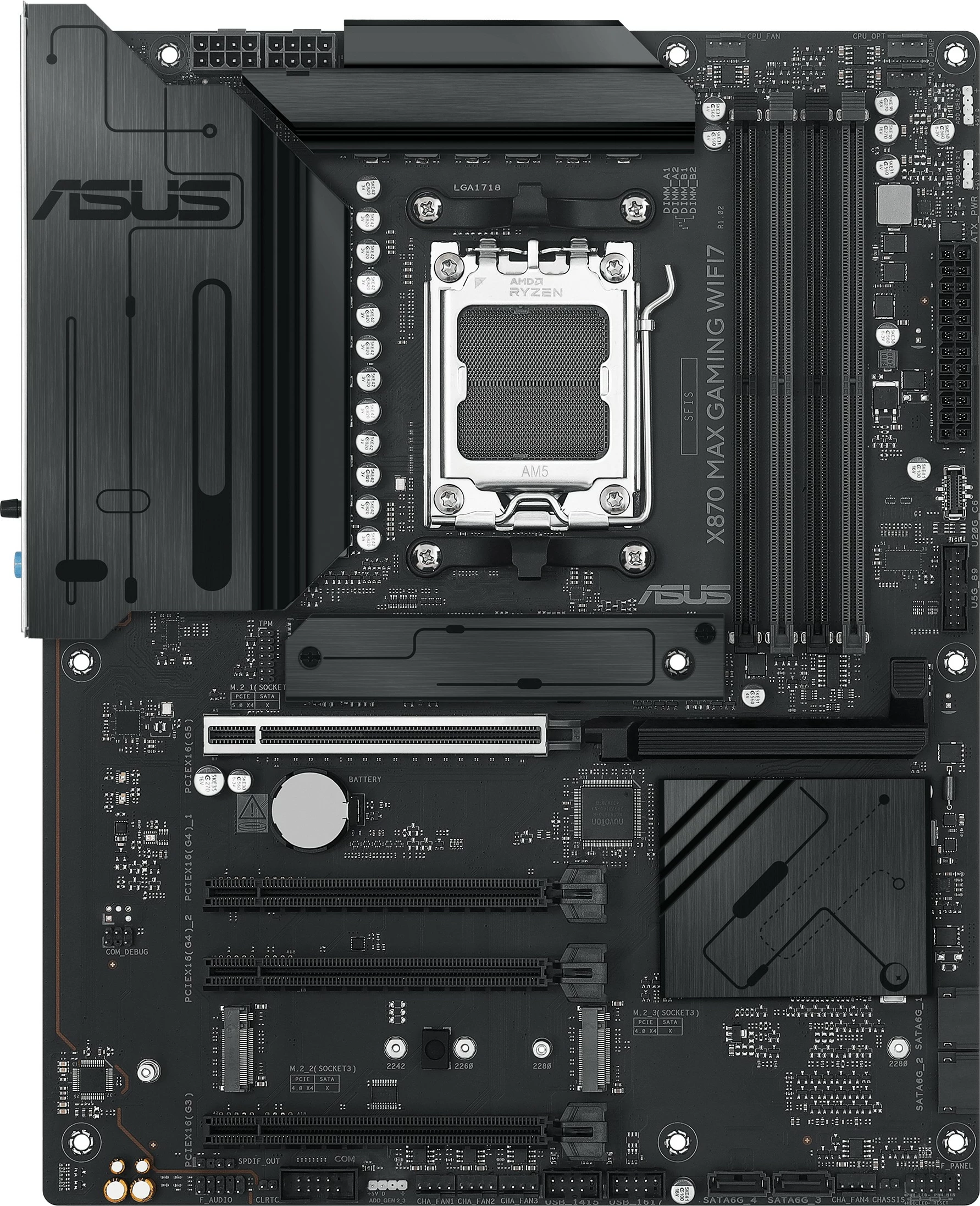 Pllakë amë ASUS X870 MAX GAMING WIFI7, Socket AM5, DDR5, ATX, Wi-Fi 7, e zezë