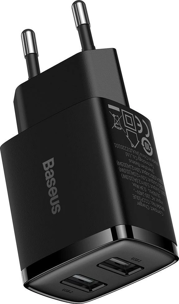 Karikues kompakt Baseus CCXJ010201 2x USB-A 10.5W 2.1A i zi
