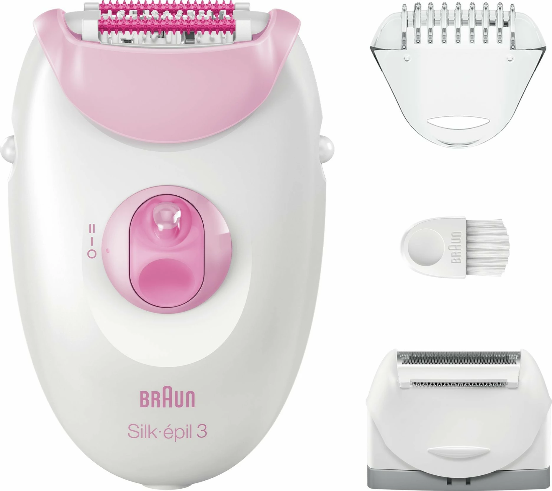 Epilator Braun Silk-épil 3 3-031, 20 pinceta, dritë, trimmer, rozë/bardhë