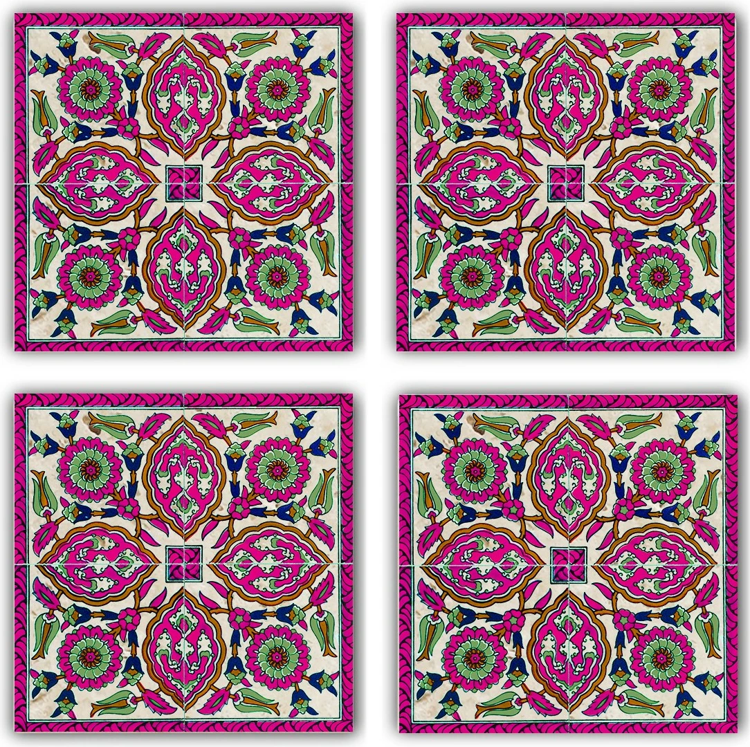 Set mbajtëse gotash Hermia TAB218511664, 4 copë, gur natyral, shumëngjyrëshe