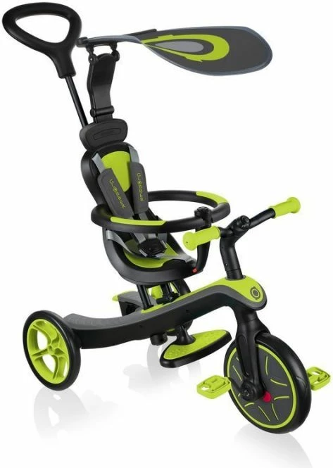 Biçikletë për fëmijë Globber Explorer Trike 4in1, e zezë dhe e verdhë