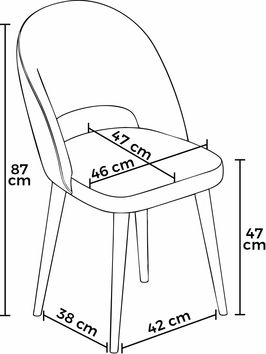 Set karrigesh (6 copë), Hanah Home, Pane, anthracite, gold