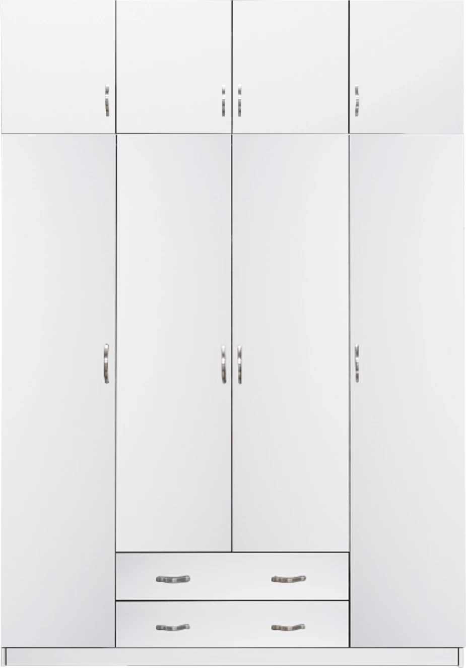 Dollap AZALEA me kabinet të sipërm shtesë 4-fletësh FH11224.05 melaminë në të bardhë 200x55.5x240Hcm