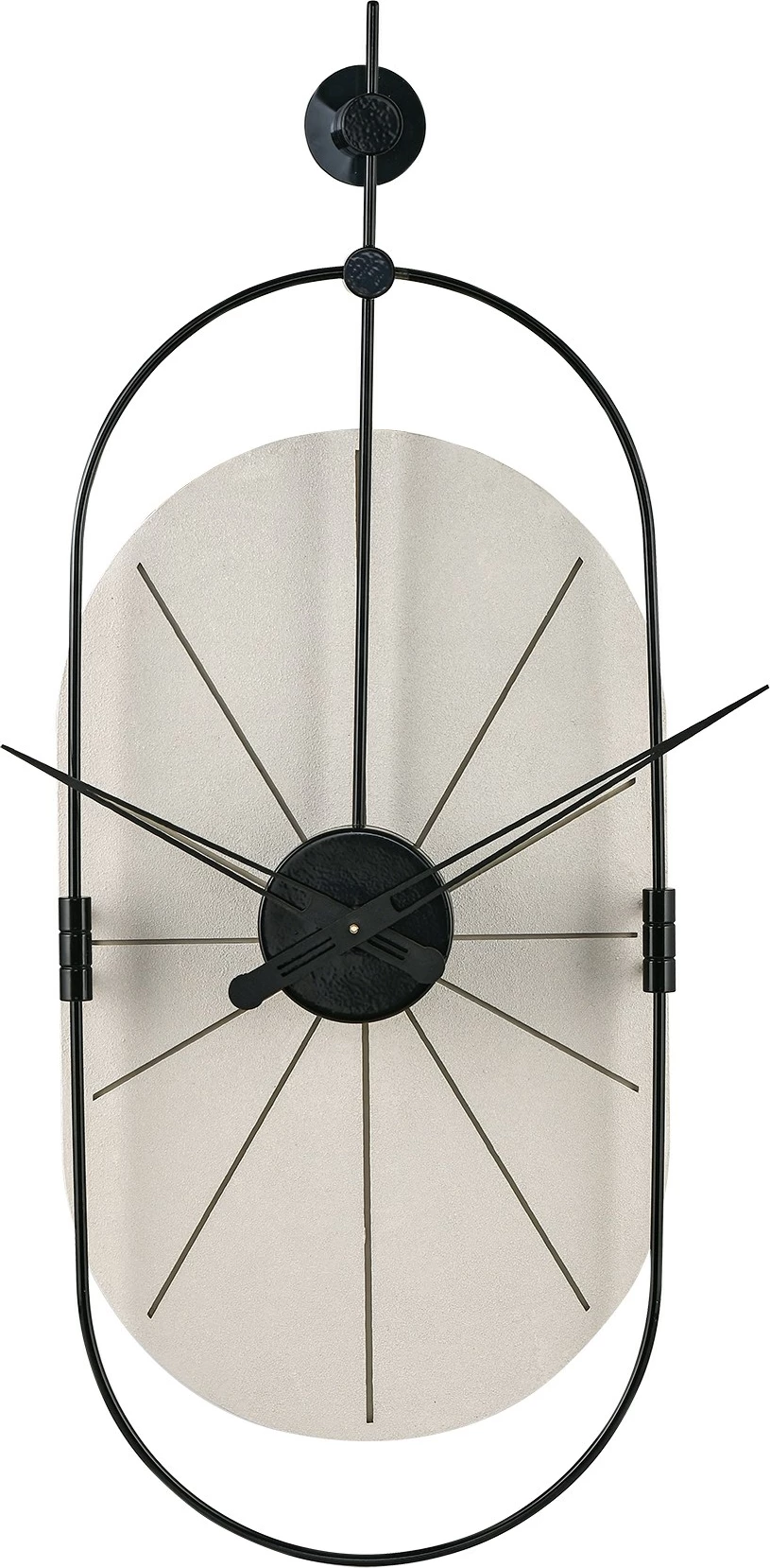 Orë muri dekorative metalike Wallity, e bardhë/zezë, 77x29cm