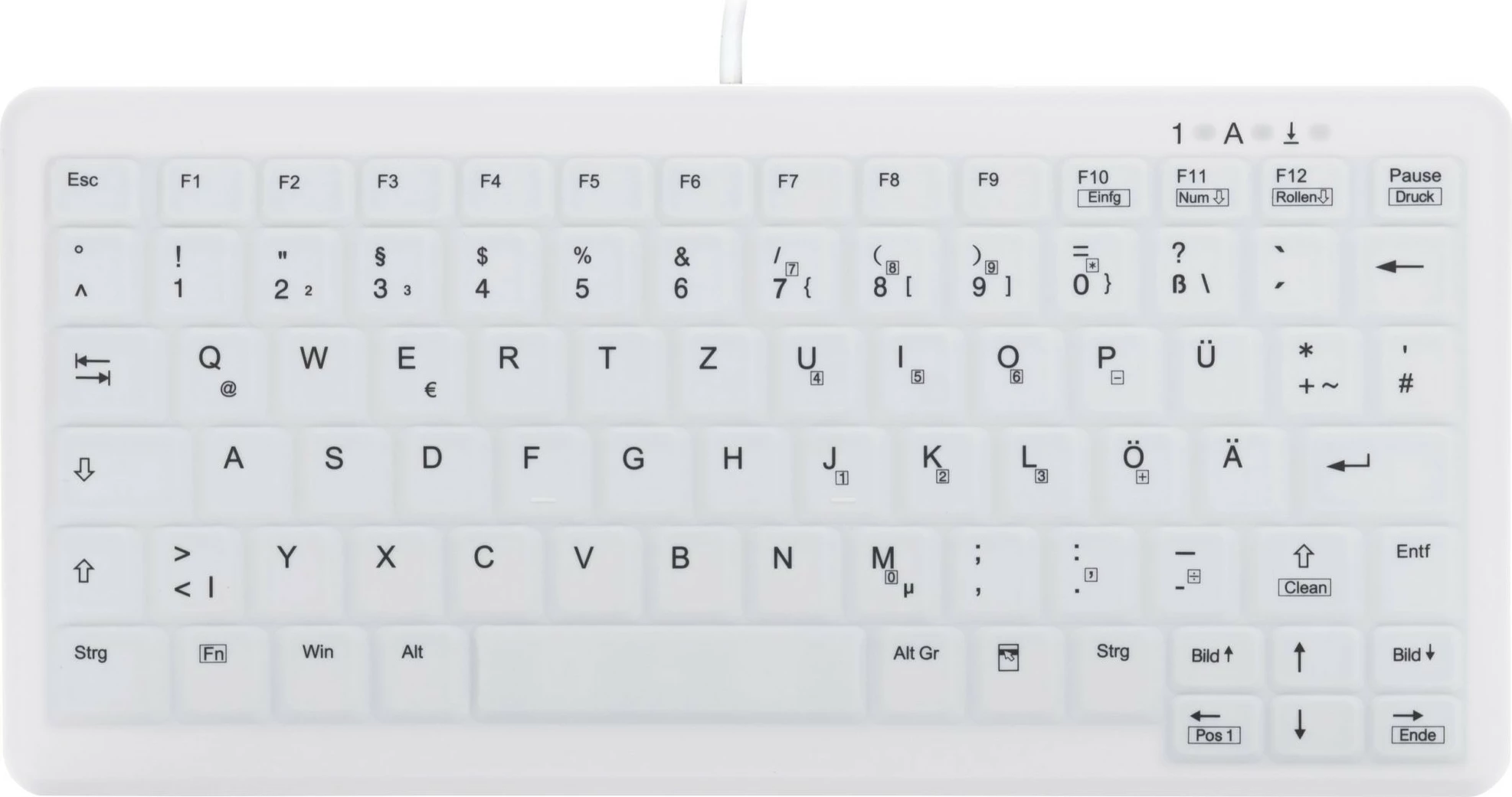 Tastierë Cherry AK-C4110, Wired, USB, QWERTZ, Bardhë