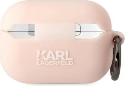 Mbështjellës Karl Lagerfeld për AirPods Pro 2, Silicone Karl's Head 3D, Rozë