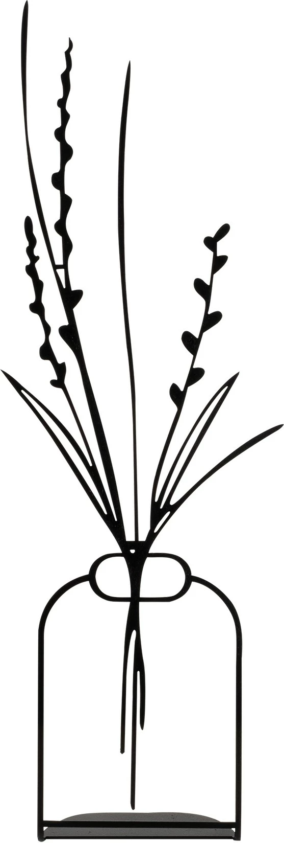 Objekt dekorativ metalik, lule, ngjyrë e zezë, Aberto Design, 19x44cm