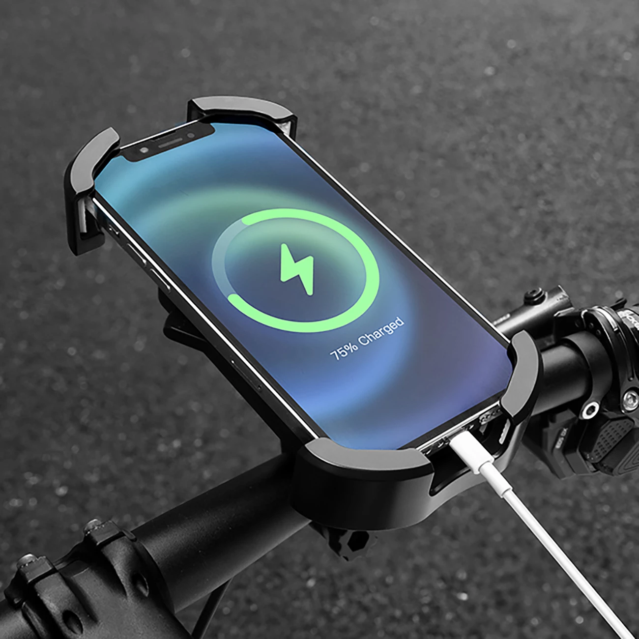 Mbajtës telefoni Rockbros 25210032001 për timon biçiklete, i zi