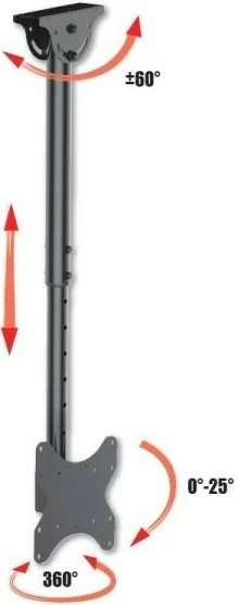 Mbajtës tavani për TV/monitor Techly 020614, 23-42 inç, 50kg, i zi