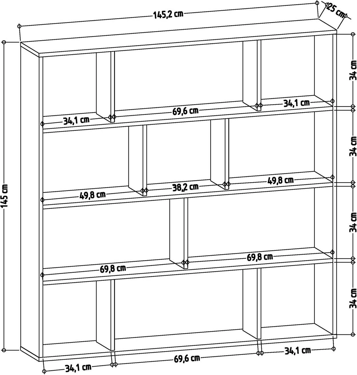 Raft librash Skye Decor, bardhë, wenge