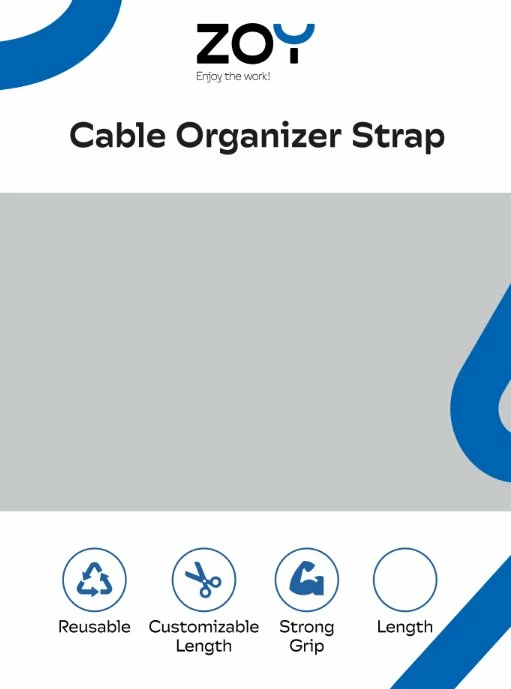 Organizues kabllosh ZOY Rzep 0.5 m i zi, 1 copë