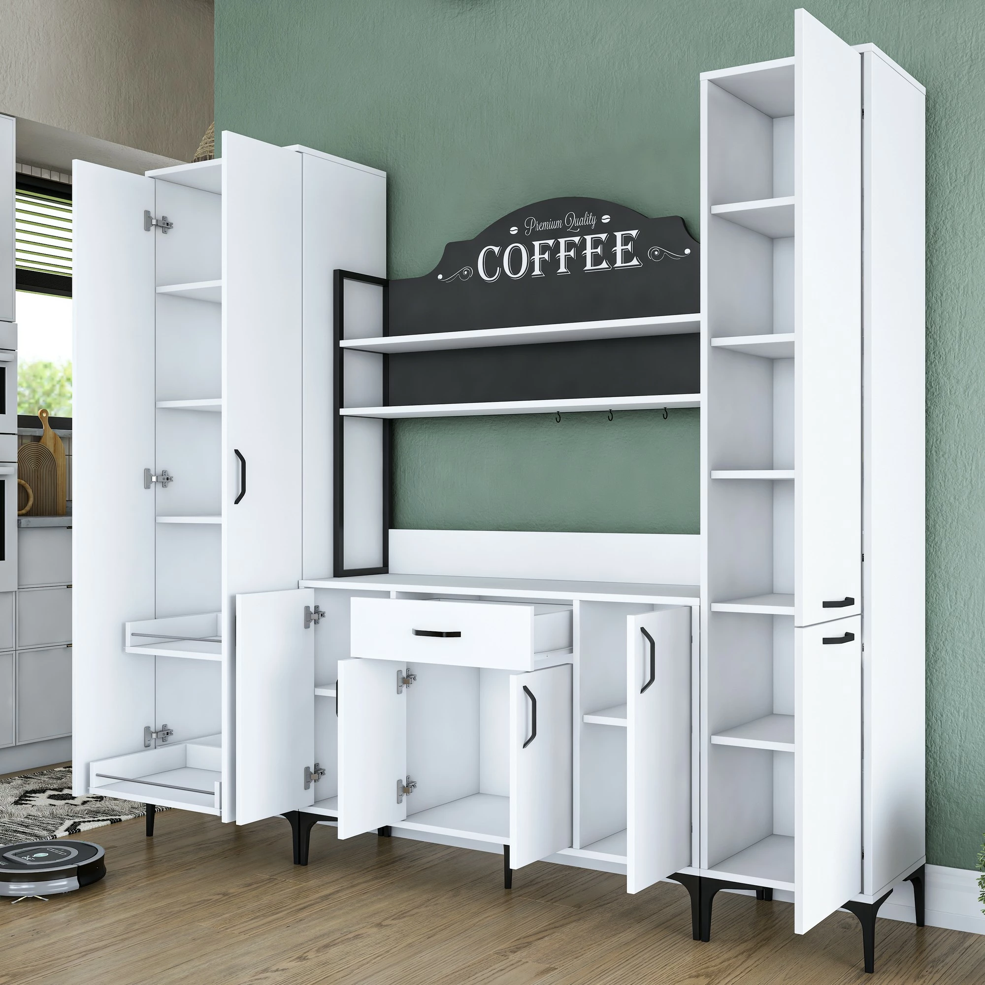 Dollap multifunksional, ngjyrë e bardhë, Skye Decor, JE150 - 3082