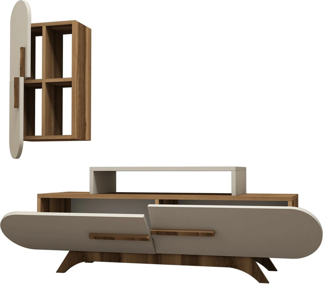 Njësi TV Hanah Home, Rose S, ngjyrë arre dhe krem