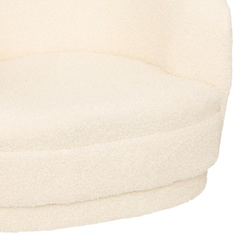 Karrige për fëmijë Kidopo, pëlhurë teddy, ngjyrë krem, 41.5x36x45cm