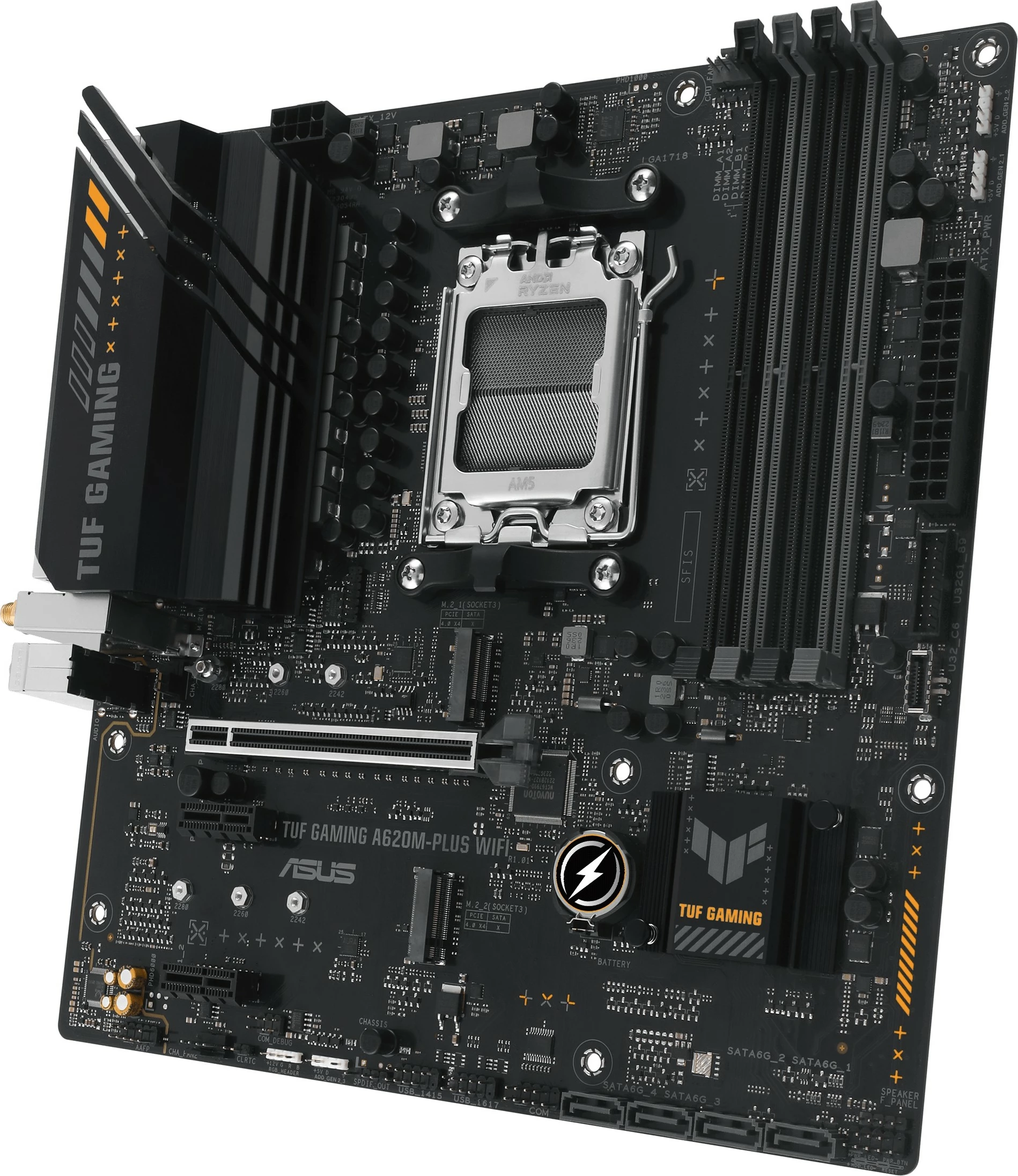 Pllakë amë ASUS TUF GAMING A620M-PLUS WIFI, AMD, Socket AM5, DDR5, 128 GB
