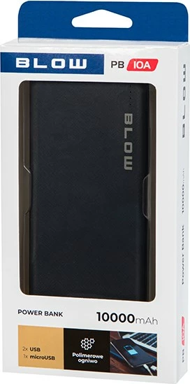Power bank BLOW PB10A 10000mAh, e zezë